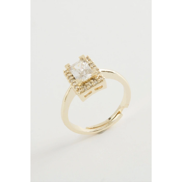 Dikdörtgen Tek Taşlı Yüzük