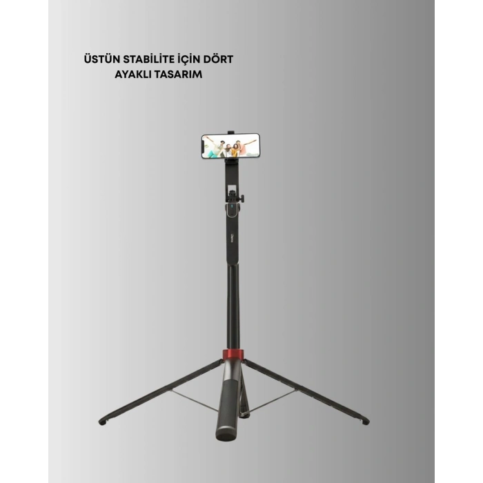 Dikey Ve Yatay Çekim Destekli Selfie Stick Tripod