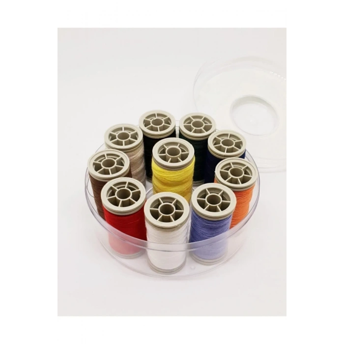 Dikiş Iplik Seti 10lu Yuvarlak Kutulu -7663