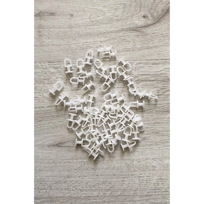 Dikmeli Sistem 75 adet Tül ve Perde Düğmesi Sağlam Korniş Halkası