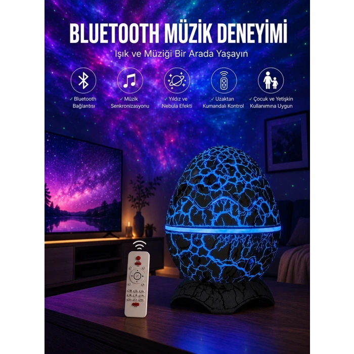 Dinozor Speaker Renk Değiştirme Projeksiyon Modu Bluetooth Hoparlör Gece Lambası Yeni Nesil