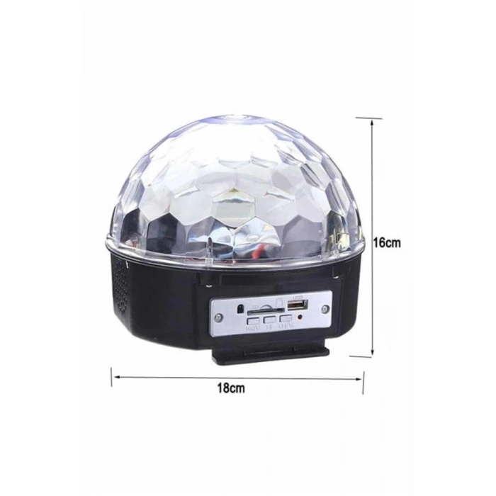 Disko Topu Renkli Işıklı Lazer Parti Bluetooth Bağlantılı Led Küre