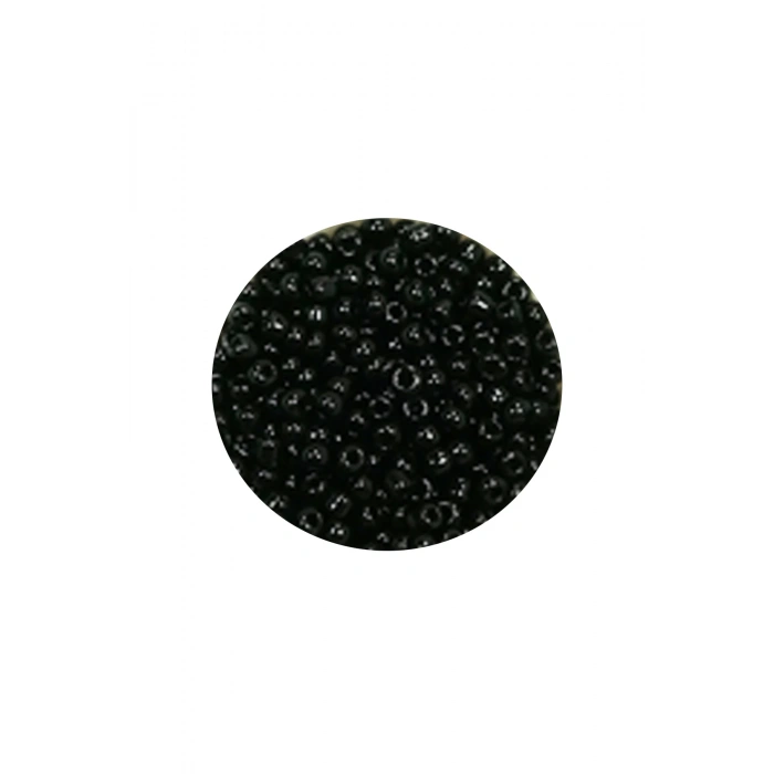 Dökme Cam Kum Boncuk (11/0) 2 mm - 20 Gram -  Siyah - BNC010