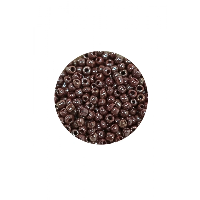 Dökme Cam Kum Boncuk (8/0) 3 mm - 20 Gram - Parlak Koyu Kestane - BNC168