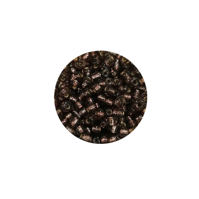 Dökme Cam Kum Boncuk (8/0) 3 mm - 60 Gram - Şefaff Alacalı Kahve - BNC213
