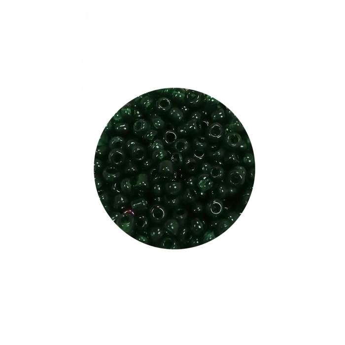 Dökme Cam Kum Boncuk (8/0) 3 mm - 60 Gram - Şeffaf Koyu Yeşil - BNC196