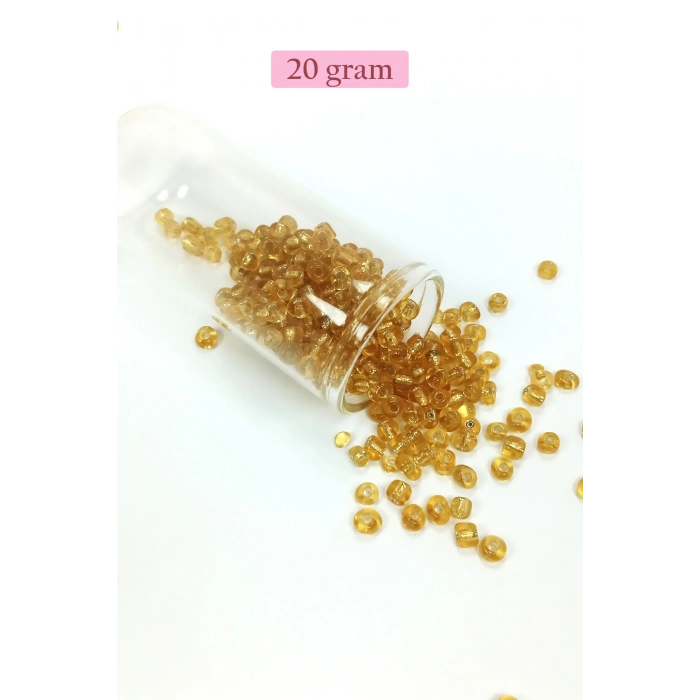 Dökme Cam Kum Boncuk Büyük Boy (6/0) 4 mm - 4 Renk - Toplam 80 Gram - BNC410