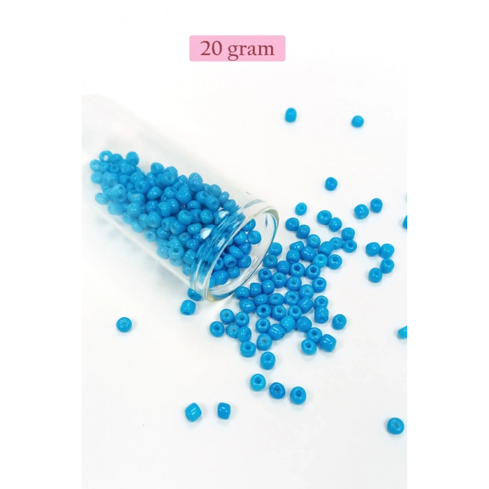 Dökme Cam Kum Boncuk Büyük Boy (6/0) 4 mm - 4 Renk - Toplam 80 Gram - BNC415