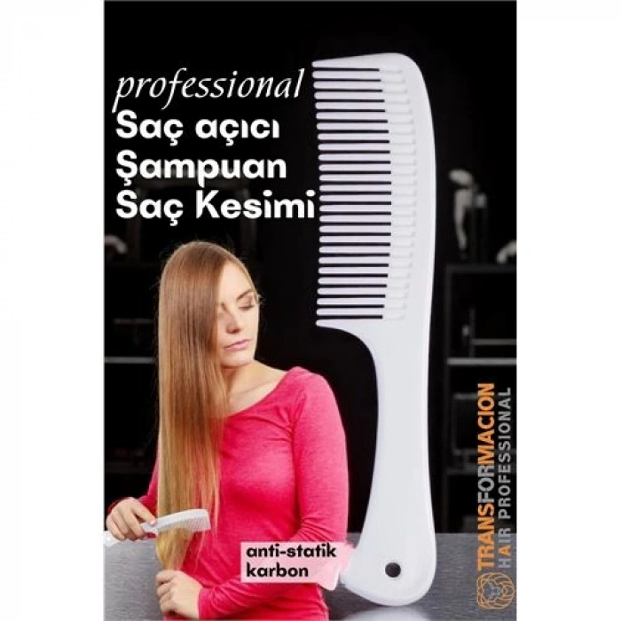 Dolaşık Saç Açıcı Tarak - Şampuan Saç Boyası Tarağı - Geniş Dişli Saç Kesim Tarağı Profesyonel 721784