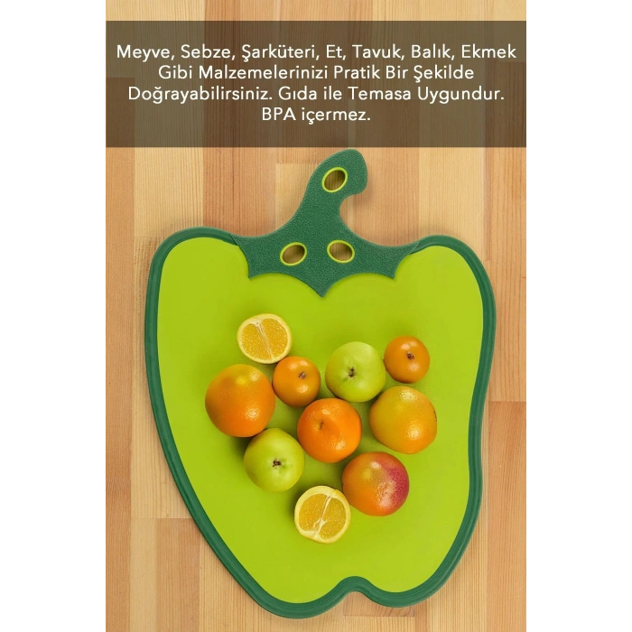 Dolma Biber Figürlü Kaydırmaz Kesme Tahtası Doğrama Panosu