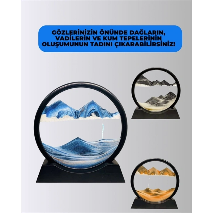 Döndürülebilir Dinamik Kum Tablosu – Stres Giderici, Yüksek Kaliteli Cam Ve Doğal Kum İle Sanatsal Masa Dekoru