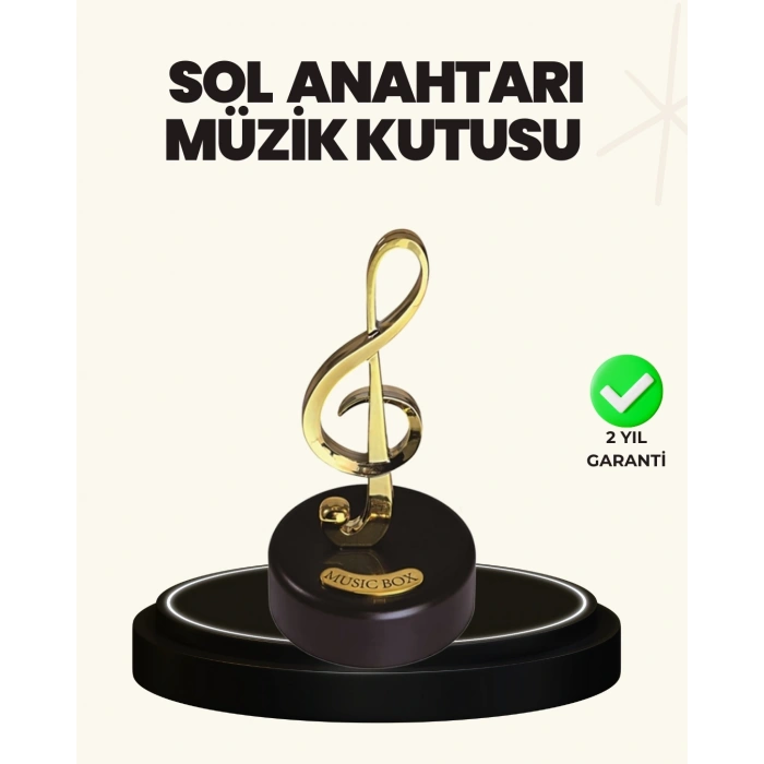 Dönen Sol Anahtarı Figürlü Müzik Kutusu Şık Hediyelik Dekor