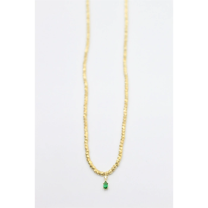 Dorika Taşlı Kolye - Altın