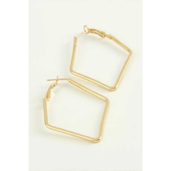 Dörtgen Halka Küpe 6 cm