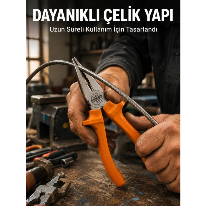 Dövme Çelik Pense Ergonomik Kaymaz Saplı El Aleti