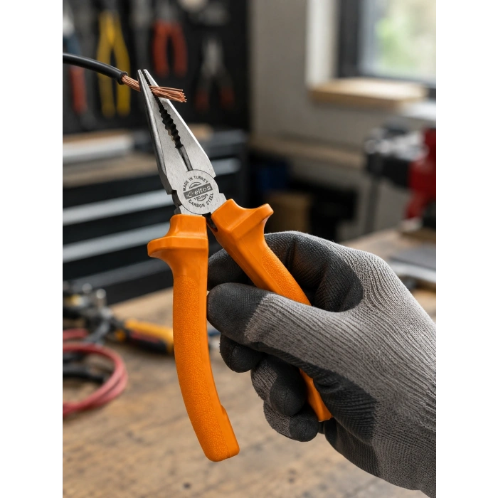 Dövme Çelik Pense Ergonomik Kaymaz Saplı El Aleti