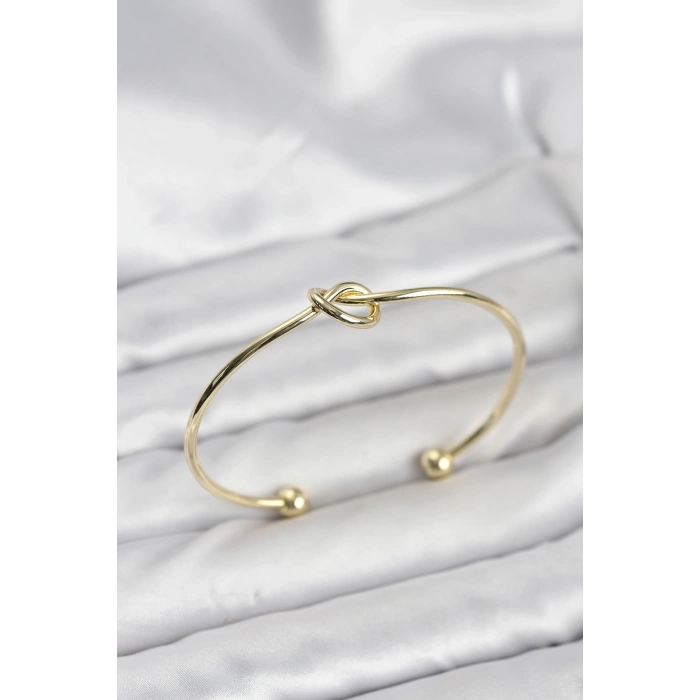 Düğüm Model Pirinç Gold Renk Kadın Bileklik - TJ-BB8231