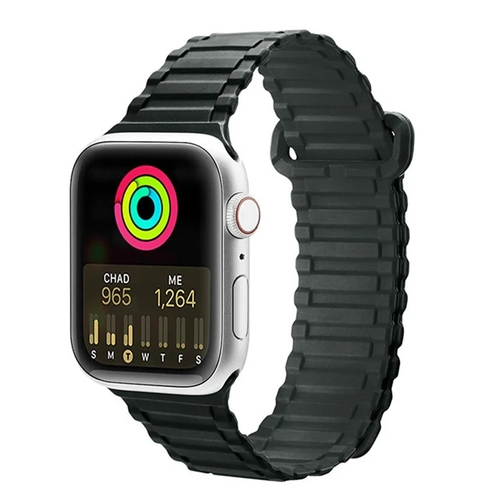 Dux Ducis Apple Watch 42/44/45mm İçin Manyetik Armor Silikon Kordon Kayış