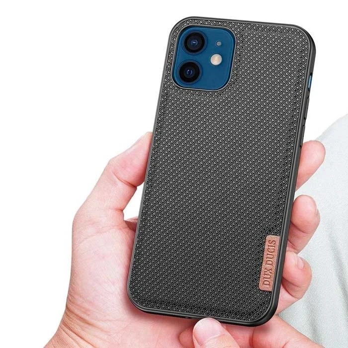 Dux Ducis Fino Serisi İphone 12 -12 Pro 6.1inç Kılıf Premium Dokuma Silikon Kılıf