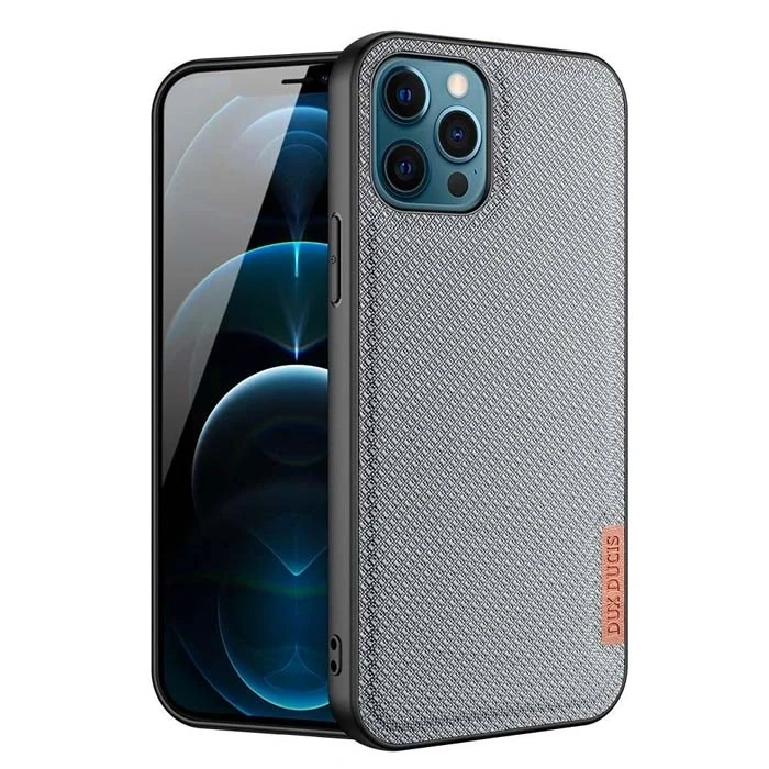 Dux Ducis Fino Serisi İphone 12 Pro Max Kılıf Premium Dokuma Silikon Kılıf