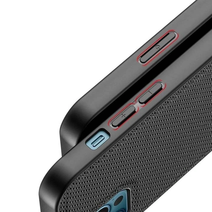 Dux Ducis Fino Serisi İphone 12 Pro Max Kılıf Premium Dokuma Silikon Kılıf