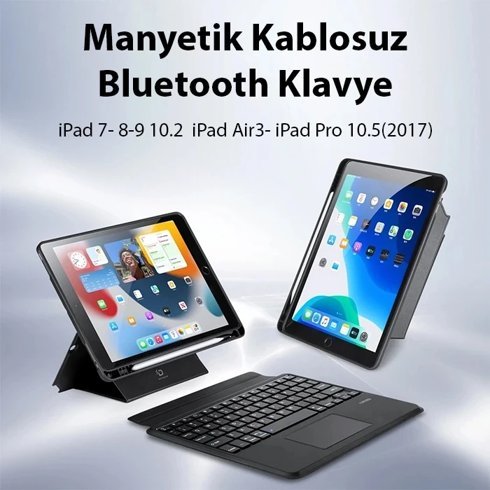 Dux Ducis İpad 7- 8-9 10.2  İpad Air3- İpad Pro 10.5(2017) Dk Series Kablosuz Bluetooth Klavye