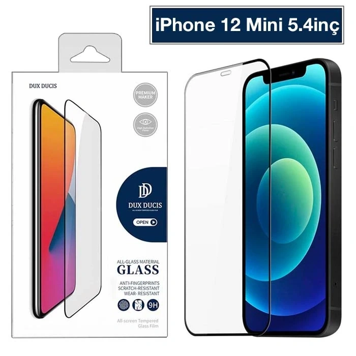 Dux Ducis İphone 12 Mini 5.4 Tempered Cam Ekran Koruyucu 10d Full Kaplama