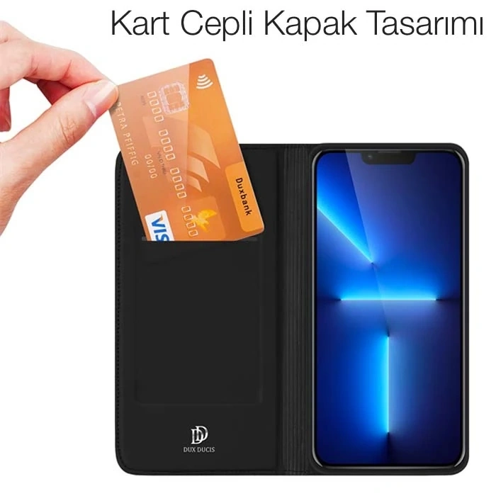 Dux Ducis İphone 13 Pro Max 6.7inç Kılıf Kapaklı Flip Cover Kılıf Skinpro Series