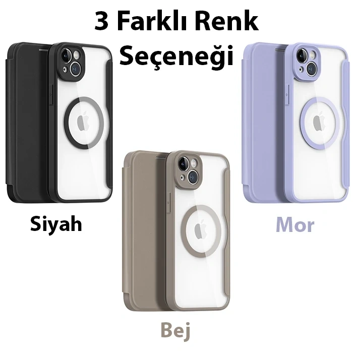 Dux Ducis İphone 14 Plus 6.7 Kılıf Skin X Pro Series Magsafe Kapaklı Kılıf Folio Case