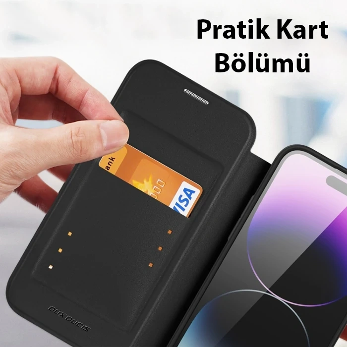 Dux Ducis İphone 14 Pro 6.1 Kılıf Skin X Pro Series Magsafe Kapaklı Kılıf Folio Case