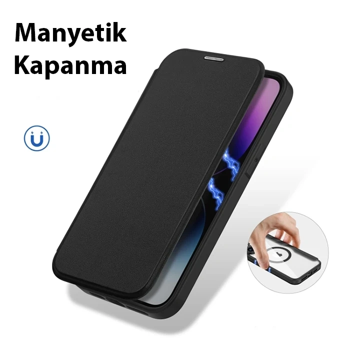 Dux Ducis İphone 14 Pro 6.1 Kılıf Skin X Pro Series Magsafe Kapaklı Kılıf Folio Case