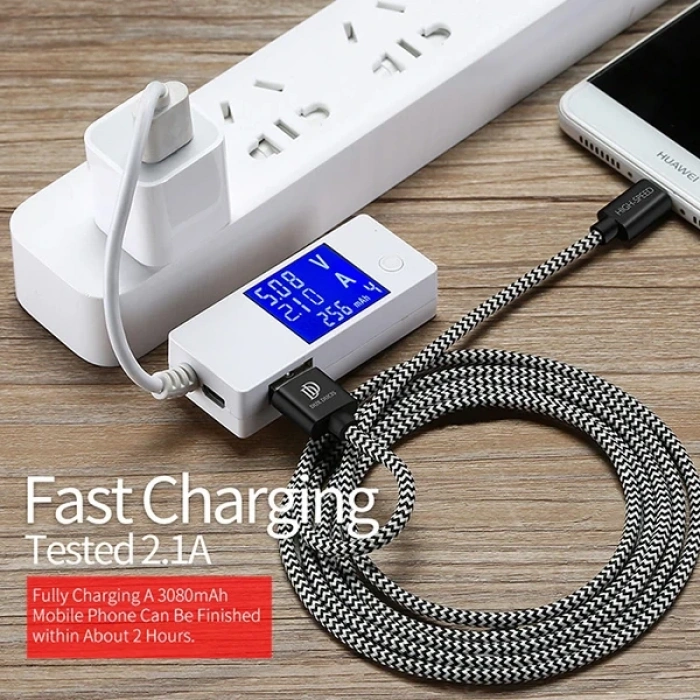 Dux Ducıs Usb Type C Kopmaz Yırtılmaz Usb Kablo Hızlı Şarj 1 Metre
