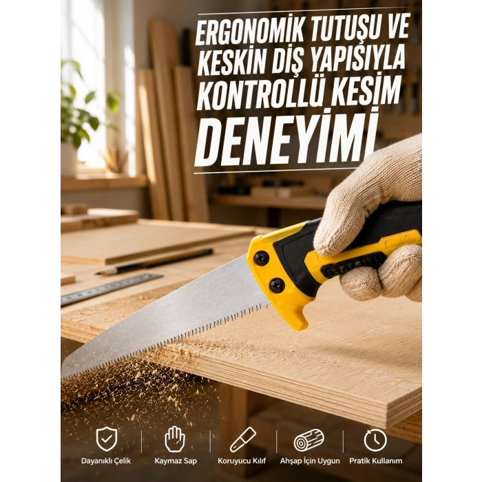Düz Bıçaklı Budama Testeresi Kılıflı Güvenli Tasarım
