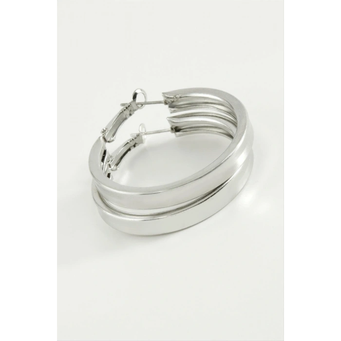 Düz Kare Halka Küpe 4,5 cm