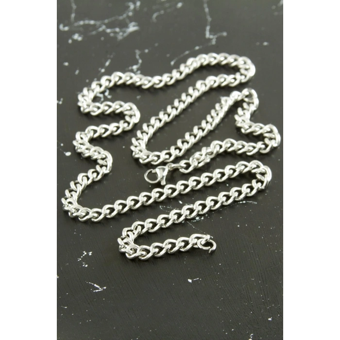 Düz Zincir Çelik Kolye 55 cm