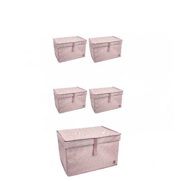 Düzenleyici Kutu Organizer Cırtlı Saklama Hurç Maxi Boy 30cm X 40cm X 50cm (5 Adet)