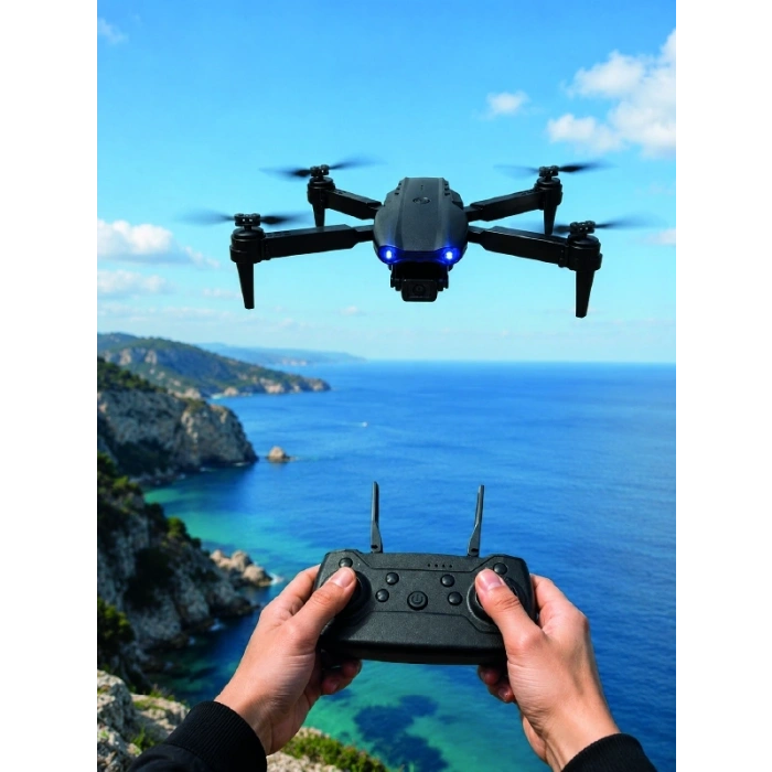 E99 Pro 4k Hd Kameralı Katlanabilir Drone App Kontrollü Uzaktan Kumandalı Mini Drone