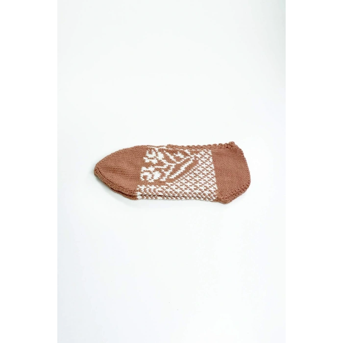 El Örgüsü Kışlık Şık Kadın Yün Patik D9