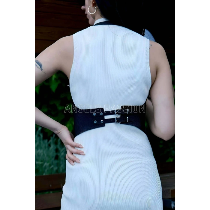 Elbise Kemeri, Gömlek Kemeri, Korse Kemer, Deri Göğüs Kemer Harness - Brf605