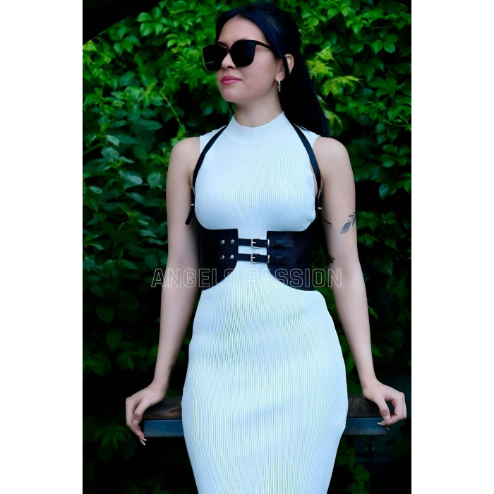 Elbise Kemeri, Gömlek Kemeri, Korse Kemer, Deri Göğüs Kemer Harness - Brf605