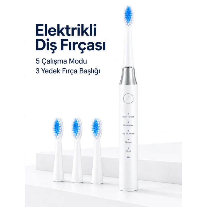 Elektrikli Diş Fırçası 3 Yedek Başlıklı