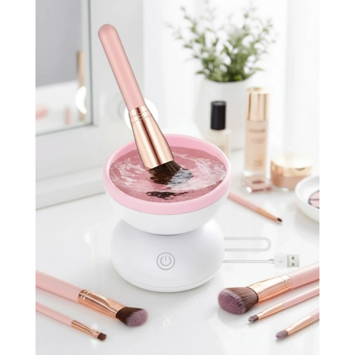 Elektrikli Makyaj Fırçası Temizleyici Usb İle Çalışan Otomatik Fırça Yıkama Makinesi