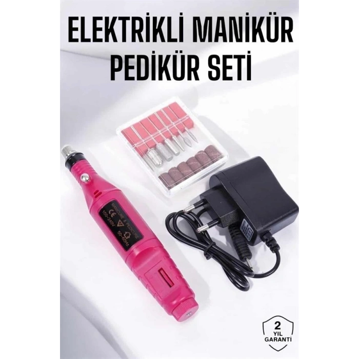 Elektrikli Manikür Pedikür Törpü Seti Protez Tırnak Nasır Temizleyici