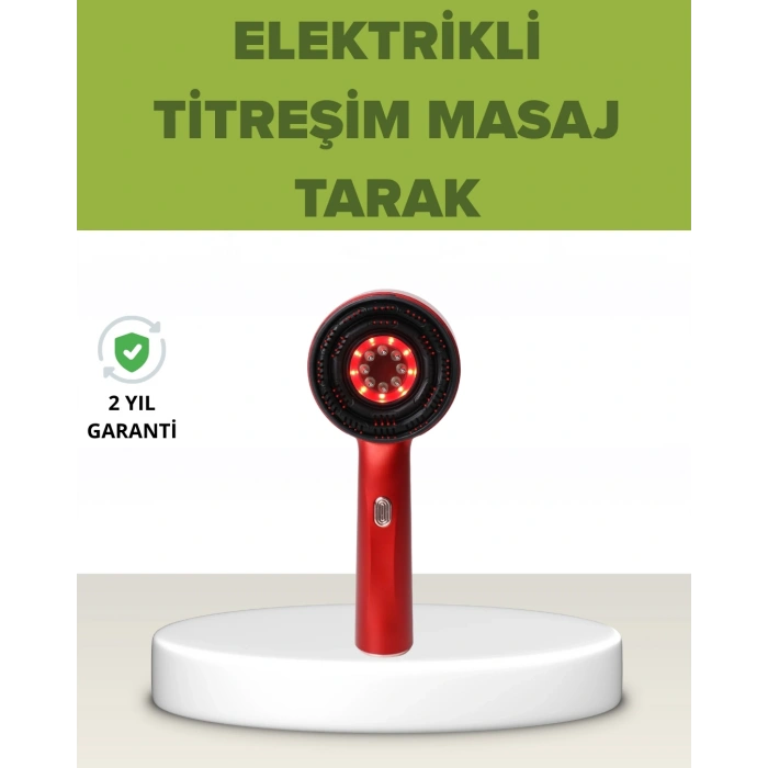 Elektrikli Titreşim Masaj Tarak Kırmızı Işık Terapi