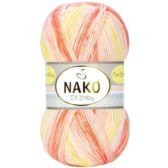 Elit Baby Mini Batik Bebe El Örgü İpi Turuncu Sarı 32430