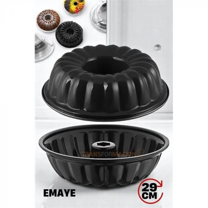 Emaye Kek Kalıbı - Yapışmaz Siyah Emaye Kek Kalıbı 29 Cm
