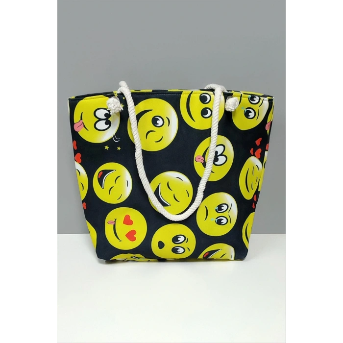 Emoji Desenli Plaj Çantası