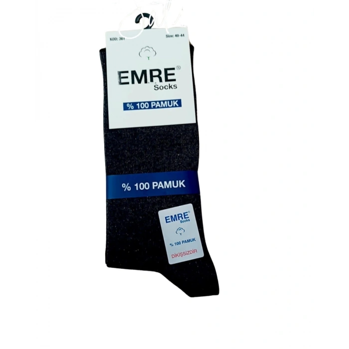 Emre Erkek  Dikişsiz Çorap 100% Pamuk - 12 Adet
