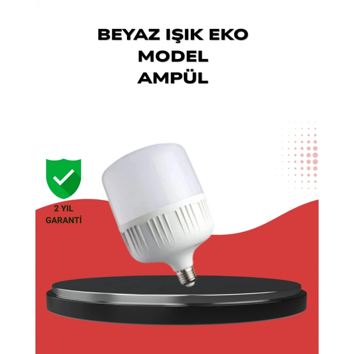 Enerji Tasarruflu Şarjlı LED Ampul 30W Beyaz Işık