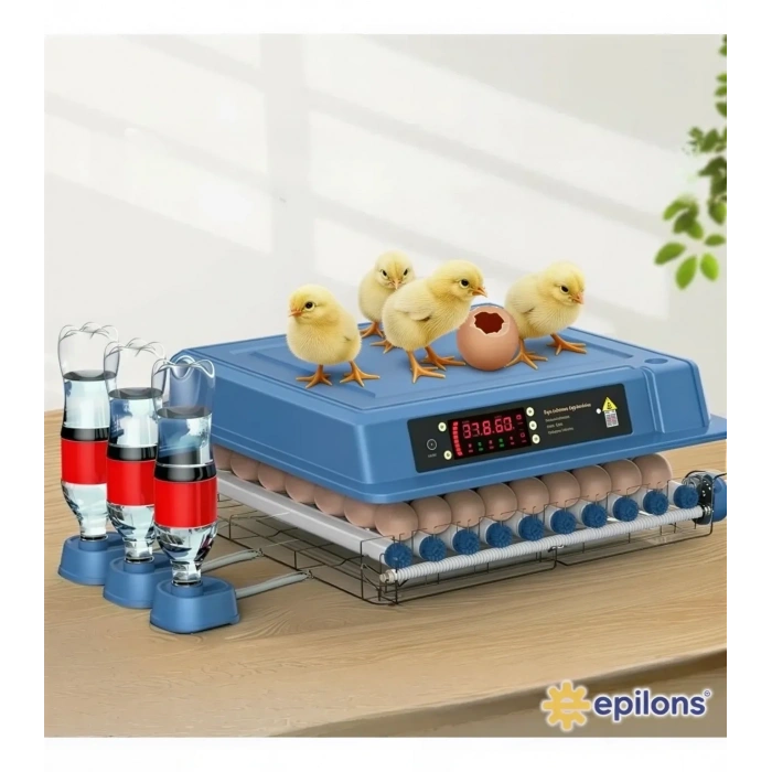 Epo-w64 Tam Otomatik Kuluçka Makinesi 64 Yumurta Kapasiteli Civciv Kaz Ördek Uyumlu + Yedek Motor